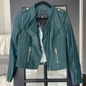 AS BY DF TEAL LEATHER JACKET
